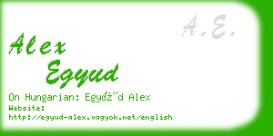 alex egyud business card